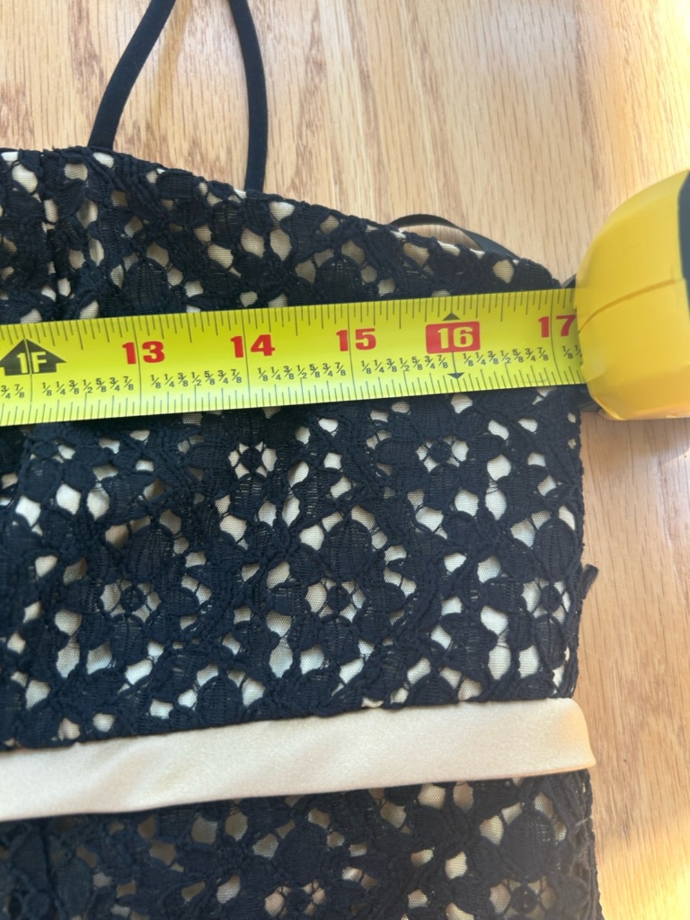 Vintage Betsy & Adam Size 14 Black Lace Gold‎ Empire Waist Dress Y2K Coquette - Picture 7 of 9